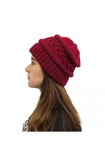 YTZL Bonnet tricoté dhiver pour femme - Bonnet à pompon pour femme - Bonnet en tricot - Bonnet en laine mérinos avec doublur