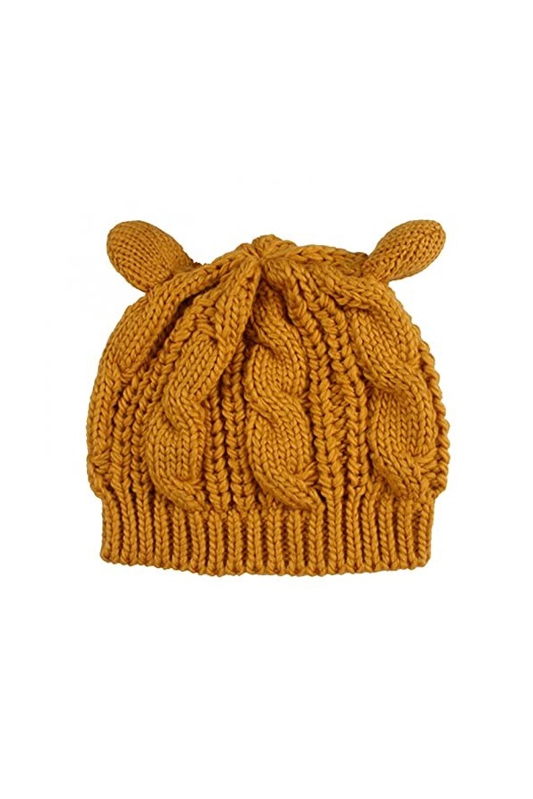 YTZL MuTze avec oreilles : bonnets en tricot pour femme | Bonnet | Bonnet en tricot fin | Bonnet pour fille | Bonnet bouffant