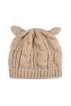 YTZL MuTze avec oreilles : bonnets en tricot pour femme | Bonnet | Bonnet en tricot fin | Bonnet pour fille | Bonnet bouffant