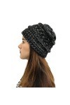 YTZL Bonnet tricoté dhiver pour femme - Bonnet à pompon pour femme - Bonnet en tricot - Bonnet en laine mérinos avec doublur