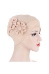 LOIJMK Turban Femme Hiver Chaud Bonnet Femmes Rouge Élastique Foulard avec Fleurs Douillé Casquette Décontractée Automne Et H