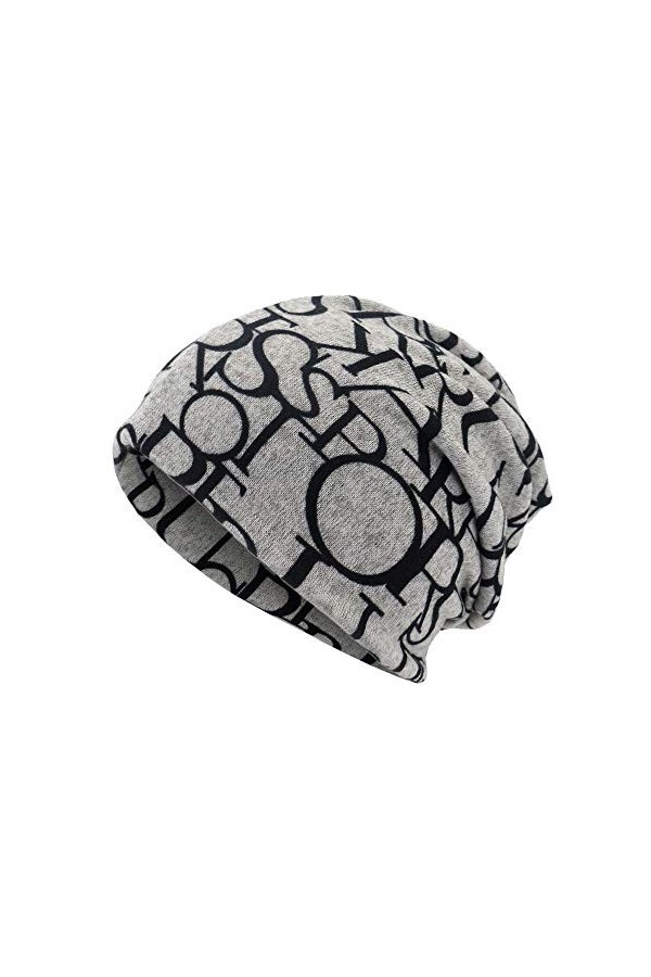 Bonnet Homme Femme, Bonnets Tricotés en Laine Chunky Slouchy, Double Couche Doublé Chapeau Bonnet Knit par Câble, Épais Chape