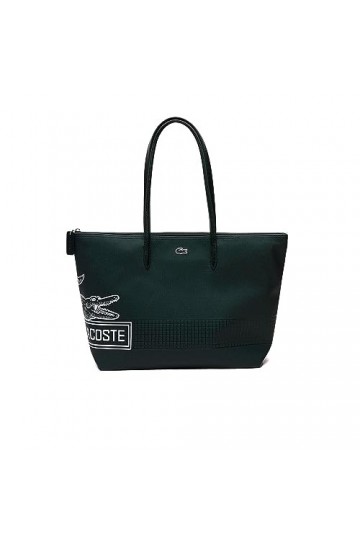 Lacoste grand sac cabas L.12.12 Concept Seasonal Femme Sinople Blanc