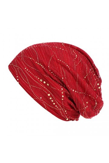 ZEELIY Femme Bonnet Turban plissé Indian Musulman Couvre-tête Section Mince Dentelle Respirant Chapeau,Chimio/radiothérapie P