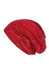 ZEELIY Femme Bonnet Turban plissé Indian Musulman Couvre-tête Section Mince Dentelle Respirant Chapeau,Chimio/radiothérapie P