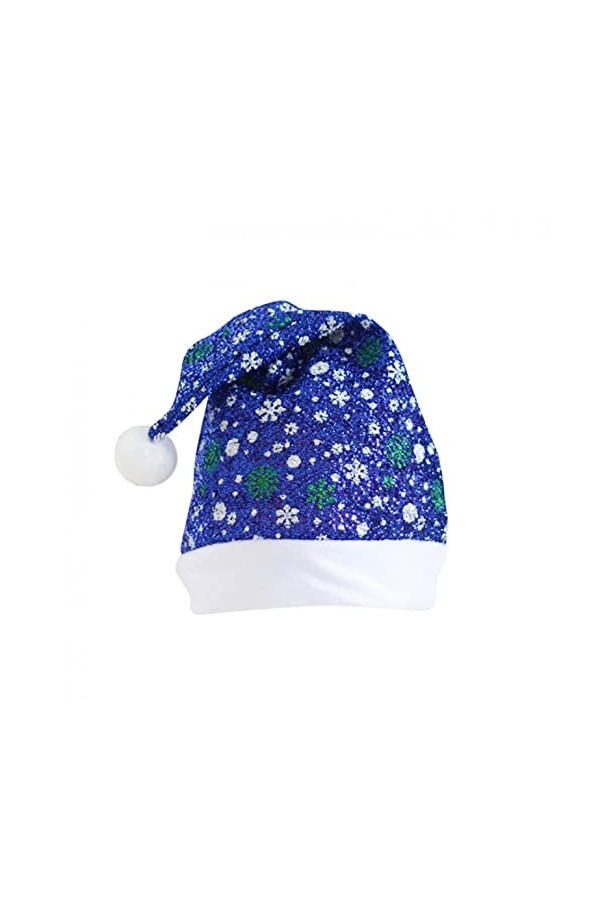 YTZL Bonnet de Noël pour adulte - Bonnet de Père Noël - Pour les vacances, bleu, taille unique