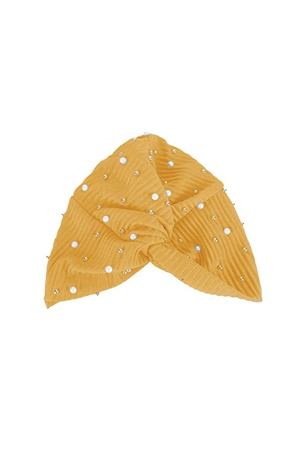 OIUHJN Pure Pearl Bandeau élastique pour femme Bonnet bandeau femme Chapeau dhiver laine, or, taille unique