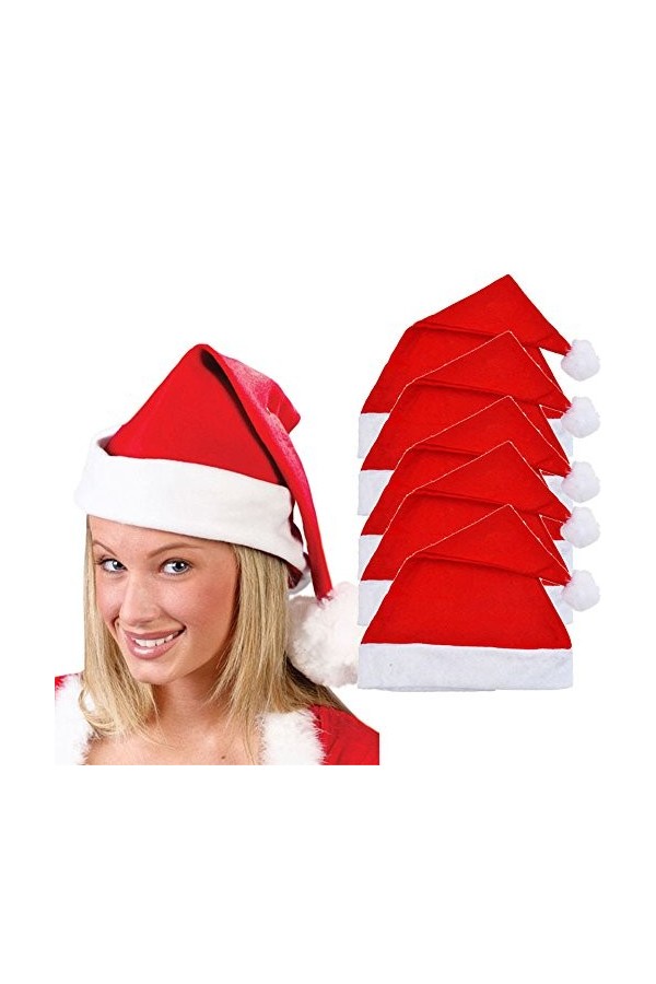 5 PièCes Unisexes Femme Homme NoëL Rouge Bonnet Nouveauté Mode Fashion Chapeau pour NoëL Carnaval Taille Unique, Rouge 