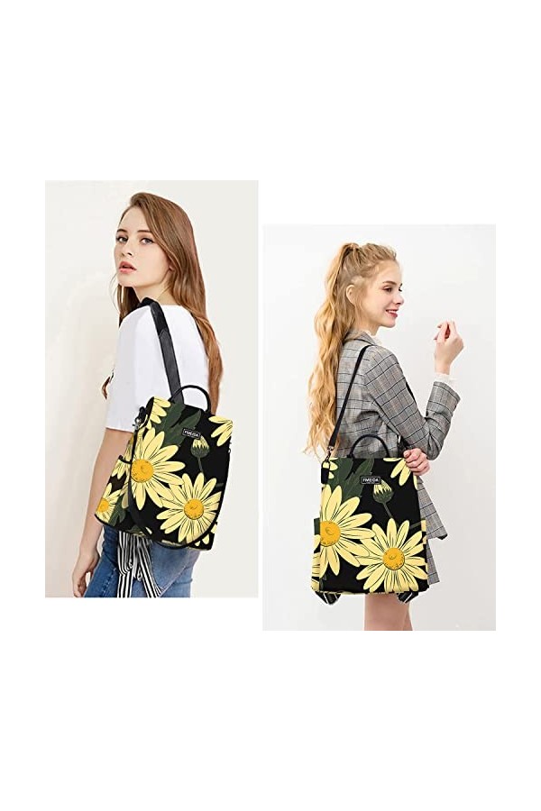 Fmeida Sac à Dos Sac a Main Femme Anti-vol Sac Cabaia Mini Imperméable Sac de Voyage en Nylon Sac Cabas 2 en 1 Sacs à Main Po