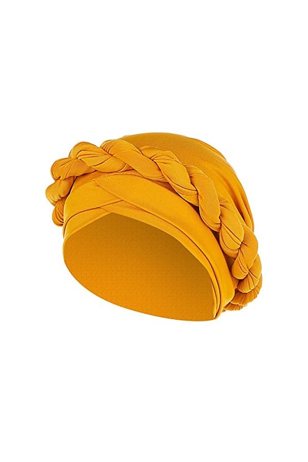 KPPONG Chapeau Musulman à écharpe Tressée Chapeau Enveloppant Pull-Over pour Femme À Enfiler Bonnet de Nuit Chimio