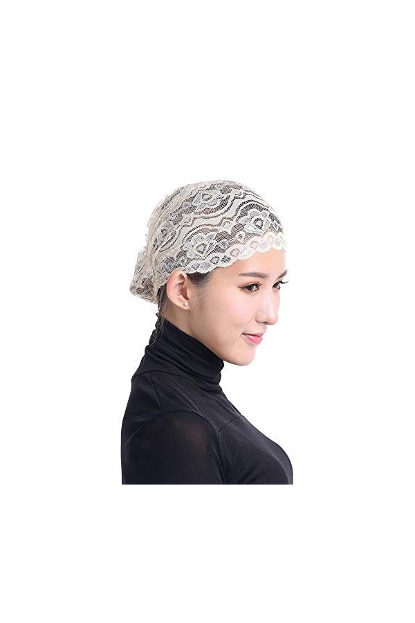 bonnet femme bonnet Tête musulmane perte de cheveux casquette femmes chapeau écharpe casquette dentelle Wrap Stretch Turban c