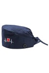 BUDAOWENG Calot Chirurgien Femme Tie Dos Ajustable Coton Motif dimpression ECG Cap Infirmière Chapeau Médecin Docteur Médeci