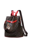 AlwaySky Femme Antivol Sacs portés dos PU Étanche Backpack Décontractée Sacs bandoulière avec pendentif ours mignon Daypack M