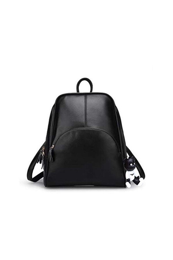 DEERWORD Femme Sac a Dos Sacs à Main Portés Bandouliere Feminin Ados Original PU Cuir 5035 1pc ensemble Noir V4