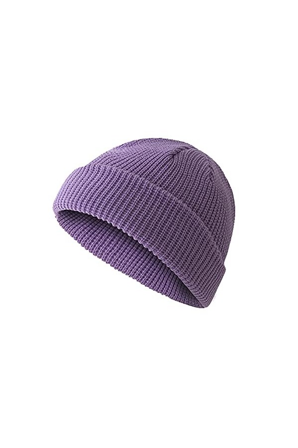 Qixiu Bonnet léger en jersey - Bonnet en laine - Pour femme - Chaud et doux - Bonnet dhiver, c, taille unique