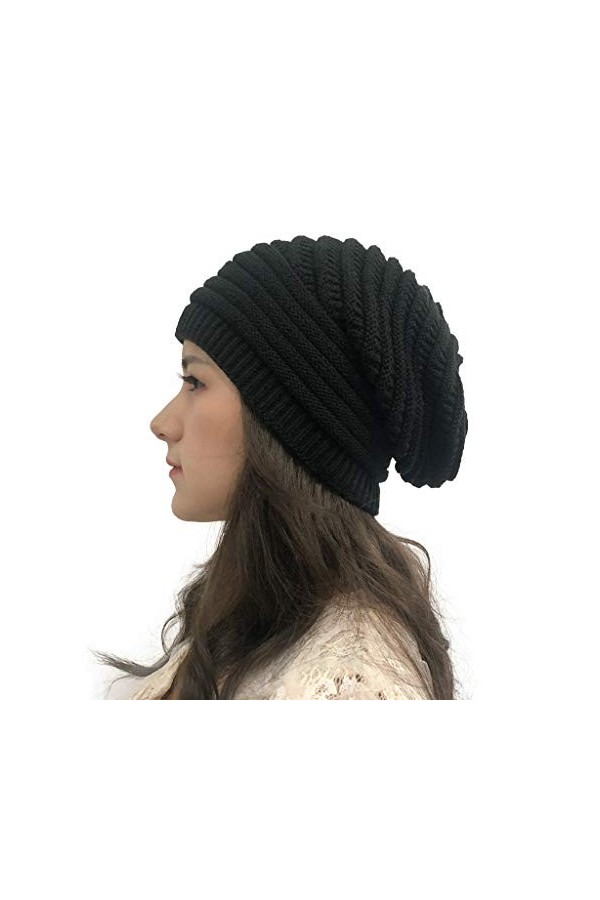yhgpom Bonnet Automne Hiver Chapeau Tricoté Homme Slouchy Beanie Hats, Femmes Bonnet Beanie Chaud en Maille Fine avec Motif t