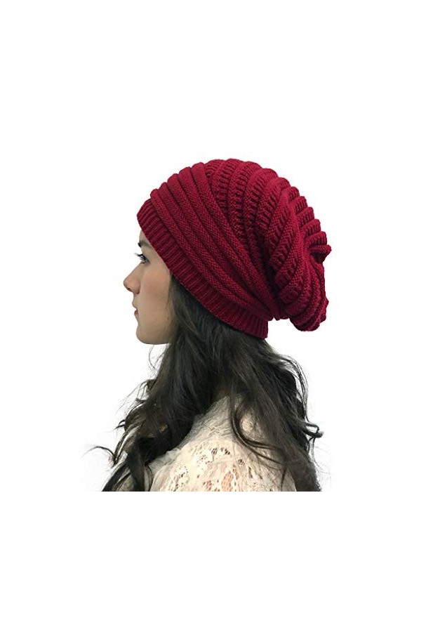 yhgpom Bonnet Automne Hiver Chapeau Tricoté Homme Slouchy Beanie Hats, Femmes Bonnet Beanie Chaud en Maille Fine avec Motif t