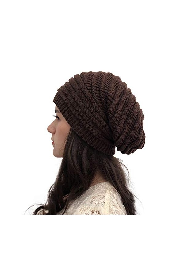 yhgpom Bonnet Automne Hiver Chapeau Tricoté Homme Slouchy Beanie Hats, Femmes Bonnet Beanie Chaud en Maille Fine avec Motif t