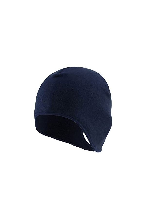 Qixiu Bonnet dhiver chaud et doux - Pour femme - Chaud et chaud - En tricot - Unisexe, bleu marine, taille unique