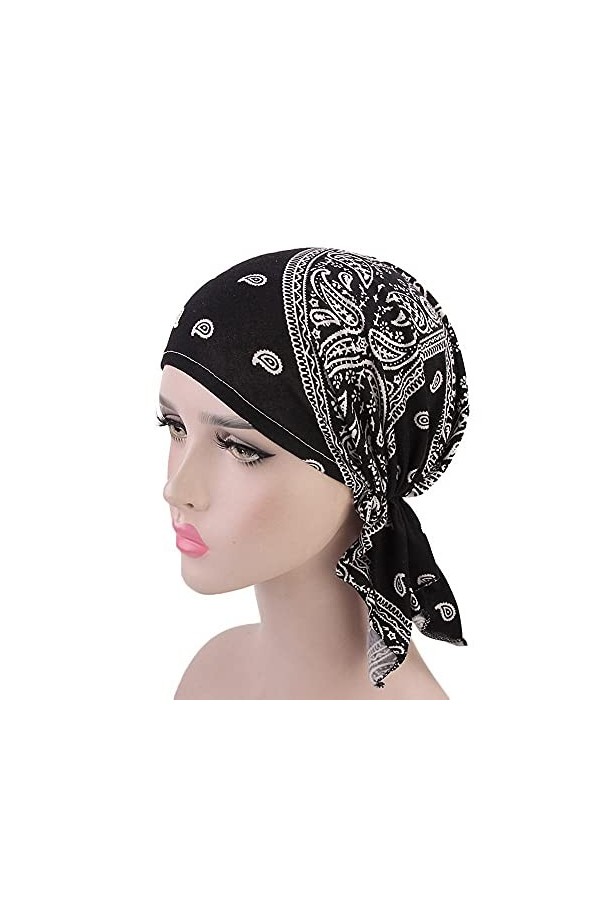 KPPONG Bonnet Imprimé Chapeau Bandeau pour Femmes La Chimio Turban Calot Cheveux Longs Chapeau Élastique Extérieur