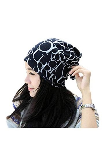 Miss Fortan Mode Femme Bonnet 3 en 1 Turban Femme Echarpe Imprimé