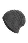 Susenstone Chaud Bonnet De Fin Crochet Tricot Motif De Tresse Doublure en Polaire TrèS Doux,Unisexe Confortable Ski Chapeau S