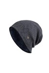 KPPONG Bonnet Chapeau Doux Femmes Hommes Tricoté Coton Élastique Unisexe Hiver Chaud Couleur Unie Super Doux Slouchy Turban C