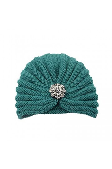 LIJCC Chapeau cranté femme perles rondes accessoires chapeau laine bonnet tricoté bohémien orteil bonnet velours côtelé, Vert