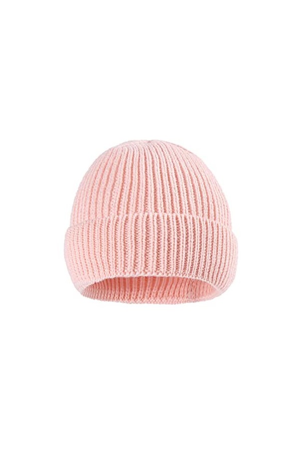 IQYU Écharpe en laine rouge pour femme automne et hiver couleur unie enfants tricoté parent-enfant bonnet tricoté chaud en la