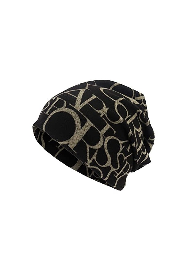 UnoSheng Bonnet unisexe pour femme et homme, motif cancer turban, café, M