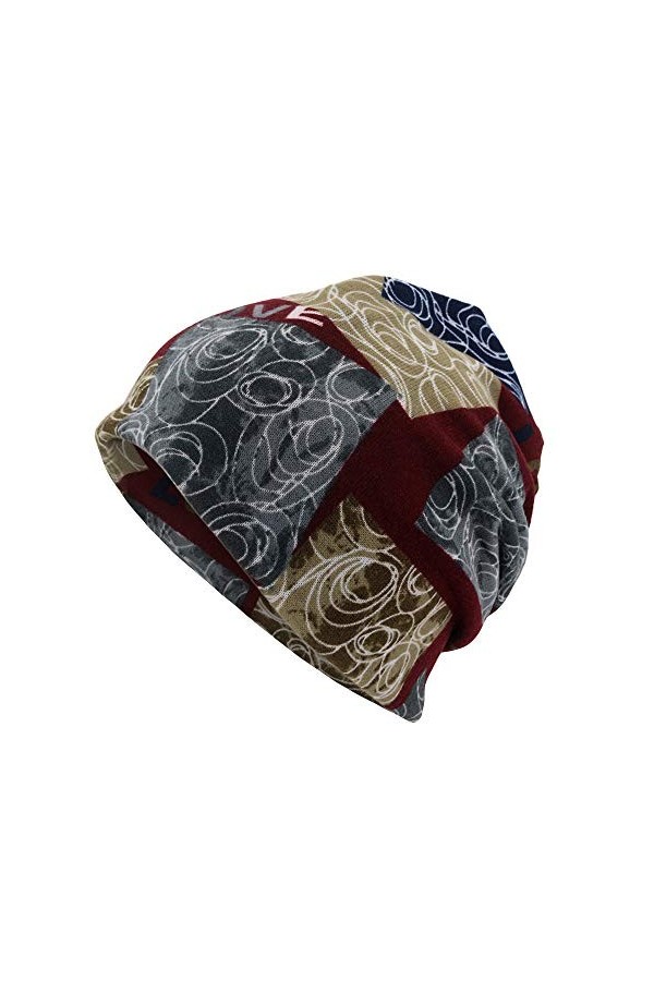 Bonnets de sport pour homme - Léger et doux - Bonnet élastique - Bonnet dhiver tricoté - Imprimé - Coupe-vent - Casaul - Cab