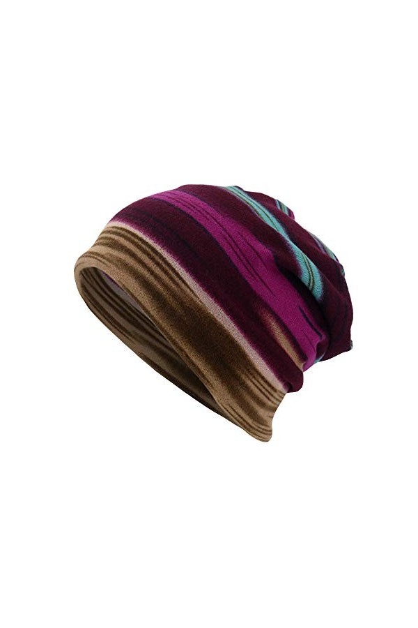 Bonnet de course pour femme - Doux - Bonnet de sport - Bonnet fonctionnel - Bonnet tricoté chaud - Casaul - Imprimé - Coupe-v