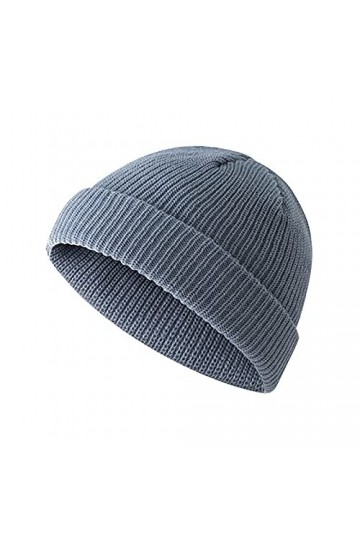 Bonnet tricoté pour homme et bonnet pour homme avec fin et chaud pour lhiver - Bleu, M, taille unique