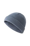 Bonnet tricoté pour homme et bonnet pour homme avec fin et chaud pour lhiver - Bleu, M, taille unique