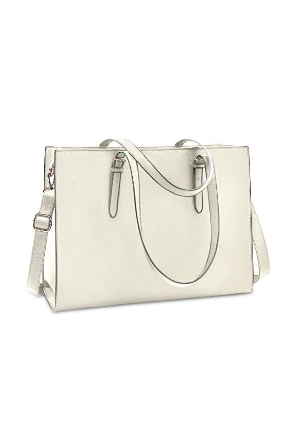 Sac Cabas Femmes Sac à Main en PU Cuir Grand Capacité Ordinateur Portable 15.6 Pouces Imperméable Sac de Cours Bandoulière Sa