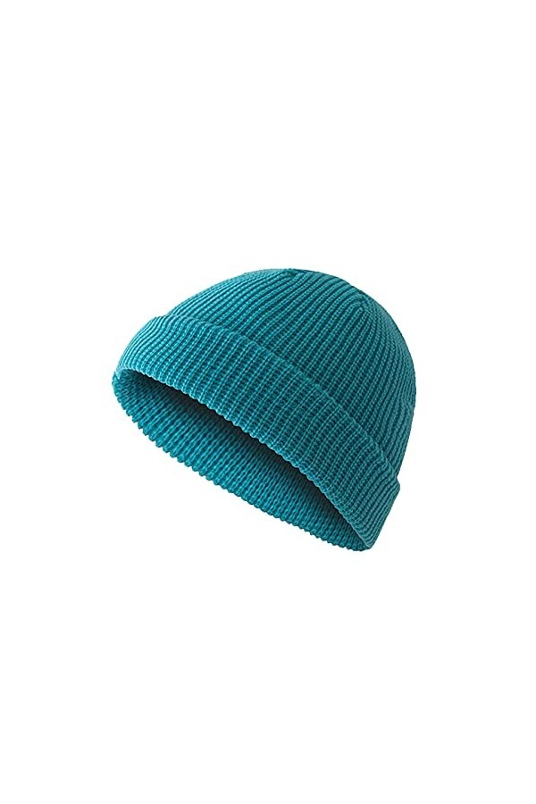 Bonnet tricoté pour homme et bonnet pour homme avec fin et chaud pour lhiver - Bleu, M, taille unique
