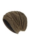Unisexe Mode Couleur unie Casual Bonnet tricoté Chaud Plus Velours Extérieur Tricoté Hiver Chapeau Lady Hiver Chapeau, kaki, 