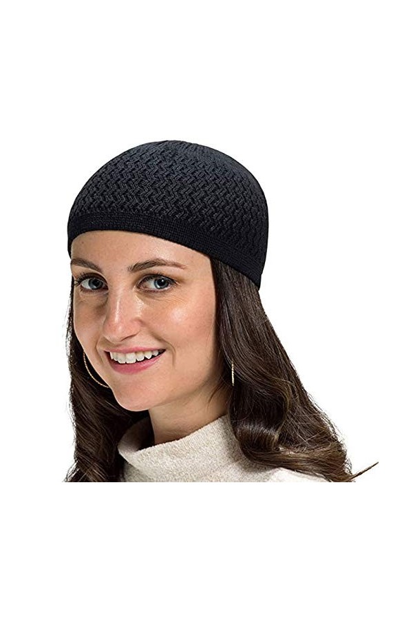 HANXIULIN Bonnet en jersey de coton pour femme - Bonnet classique en peluche - Doublure en satin - Pour lextérieur - Pour l