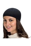 HANXIULIN Bonnet en jersey de coton pour femme - Bonnet classique en peluche - Doublure en satin - Pour lextérieur - Pour l