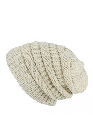 YANFJHV Bonnet tricoté épais pour homme et femme, beige, taille unique
