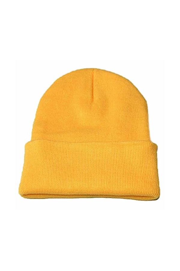 Chapeau chaud Slouchy, unisexe, hip-hiver-hop, casquettes de baseball tricotées, Orange, taille unique