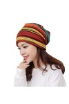 Chapeau perdu pour femme - Casquette écharpe rayée - Chapeau de tête à volants - Col turban - Casquettes de baseball - Queue 