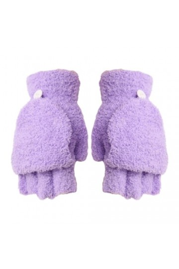 hahuha Besufy Gants dhiver pour femme en polaire corail, violet, taille unique