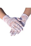 Gants sans doigts en dentelle pour femme - Protection solaire - Brodés - Pour fille - Soirée - Mariage - Bal de fin dannée -