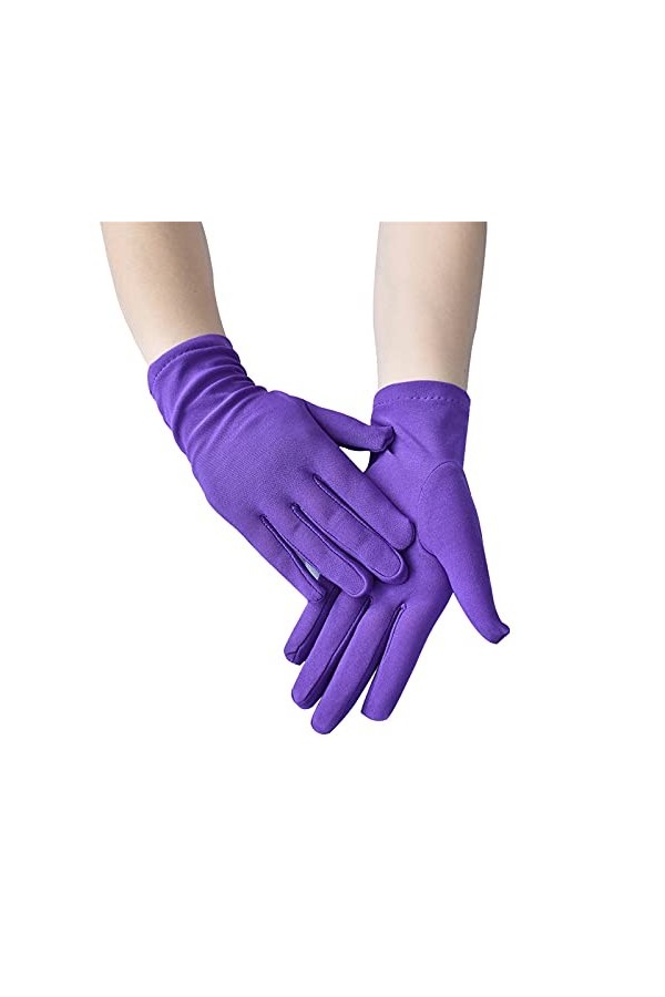 WinvOx Gants Mitaines Mode Gants Danse Courts Femmes Cérémonial Couleur unie Accessoire Gants Mitaines, blanc, taille unique