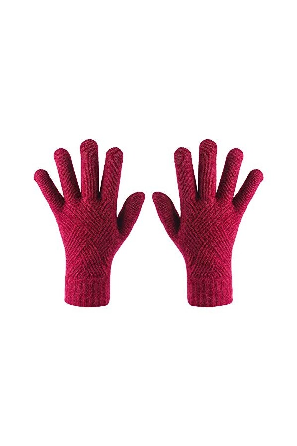 Gants dhiver extensibles pour femme - Gants pour écran tactile - Gants chauds et coupe-vent - Gants tricotés - Gants de cycl