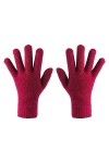 Gants dhiver extensibles pour femme - Gants pour écran tactile - Gants chauds et coupe-vent - Gants tricotés - Gants de cycl