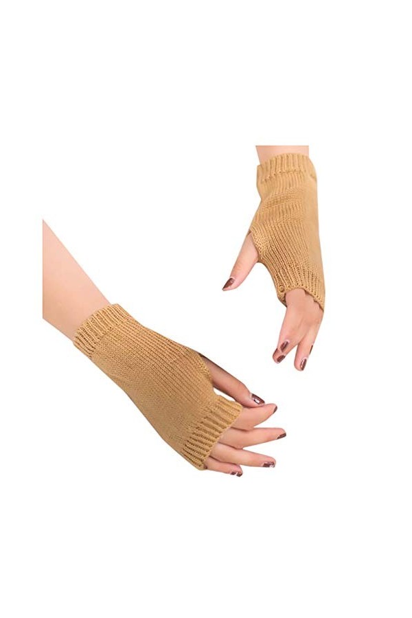 STKOOBQ Mitaines tricotées sans doigts pour femme - Chaud - Pour lhiver - Pour garder les mains chaudes et douces - Chausset