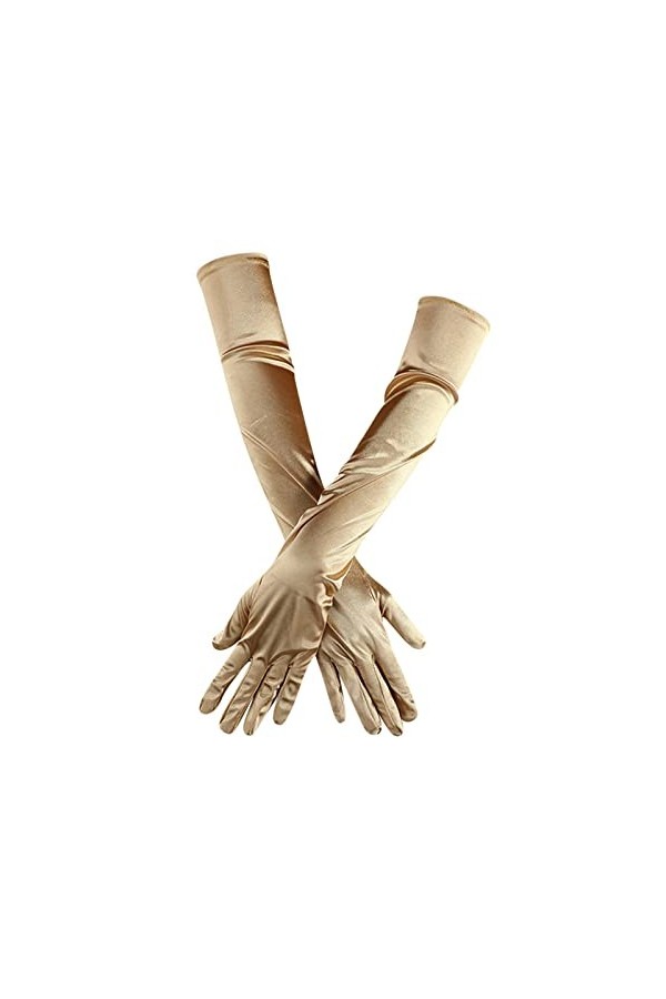 Gants de danse longs doigts coudes opéras de mariage en satin pour femme Gants longs années 1920 Gants moufles pour homme, do