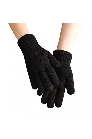 Gants chauds pour femmes automne et hiver simples à la mode double épais tricotés mitaines pour femmes par temps froid dhive
